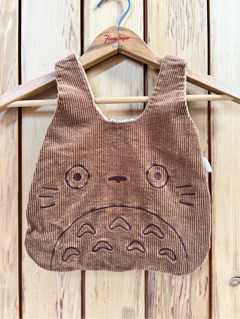 Brown Corduroy Totoro Bag - Unbranded
